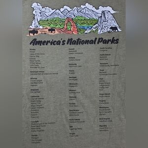 Wild Tribute 4 the Parks Americas National Parks Adult T-Shirt - Size XL - EUC